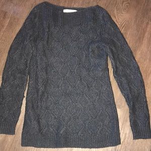 LOFT patterned dark grey sweater